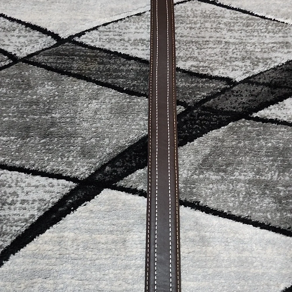 DARK BROWN CONTRAST STITCHING FAUX LEATHER XL BELT